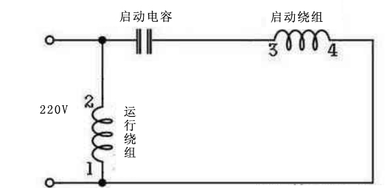 220V單相交流電機接線圖