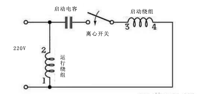 220V單相電機接線圖